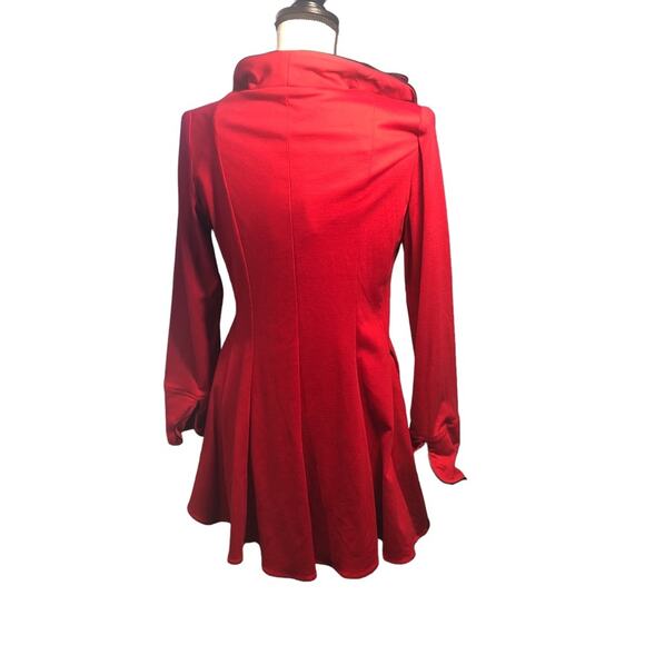 Saint Gil Paris red single breasted coat Medium - Picture 3 of 9